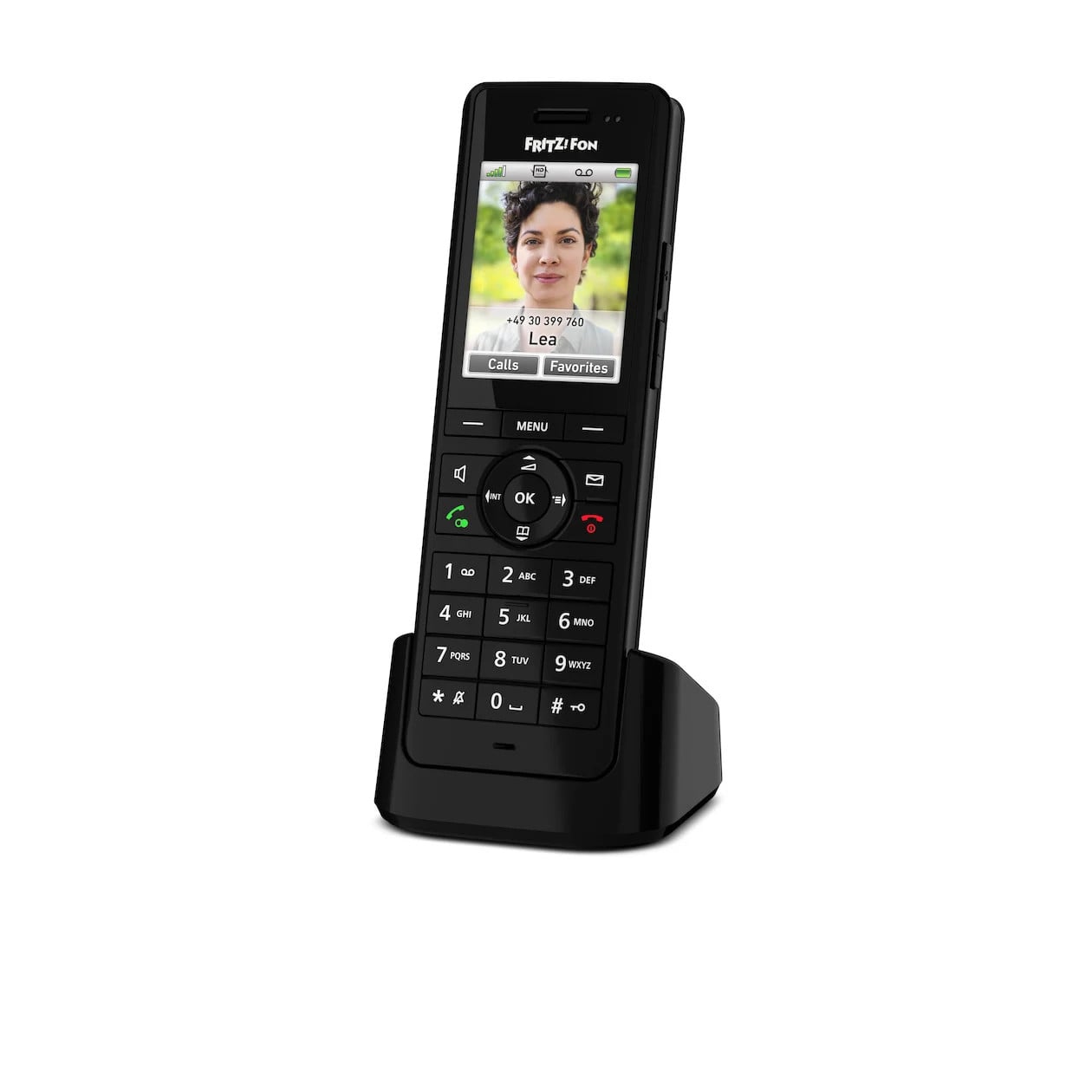FRITZ! Fon X6 Black Edition International Router met DECT-telefoon, draadloze headset en luidsprekerfunctie, Zwart