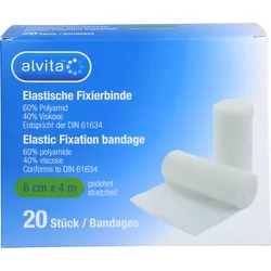 Alvita Elastische Fixierbinde 6 cmX X 4M 20 ST