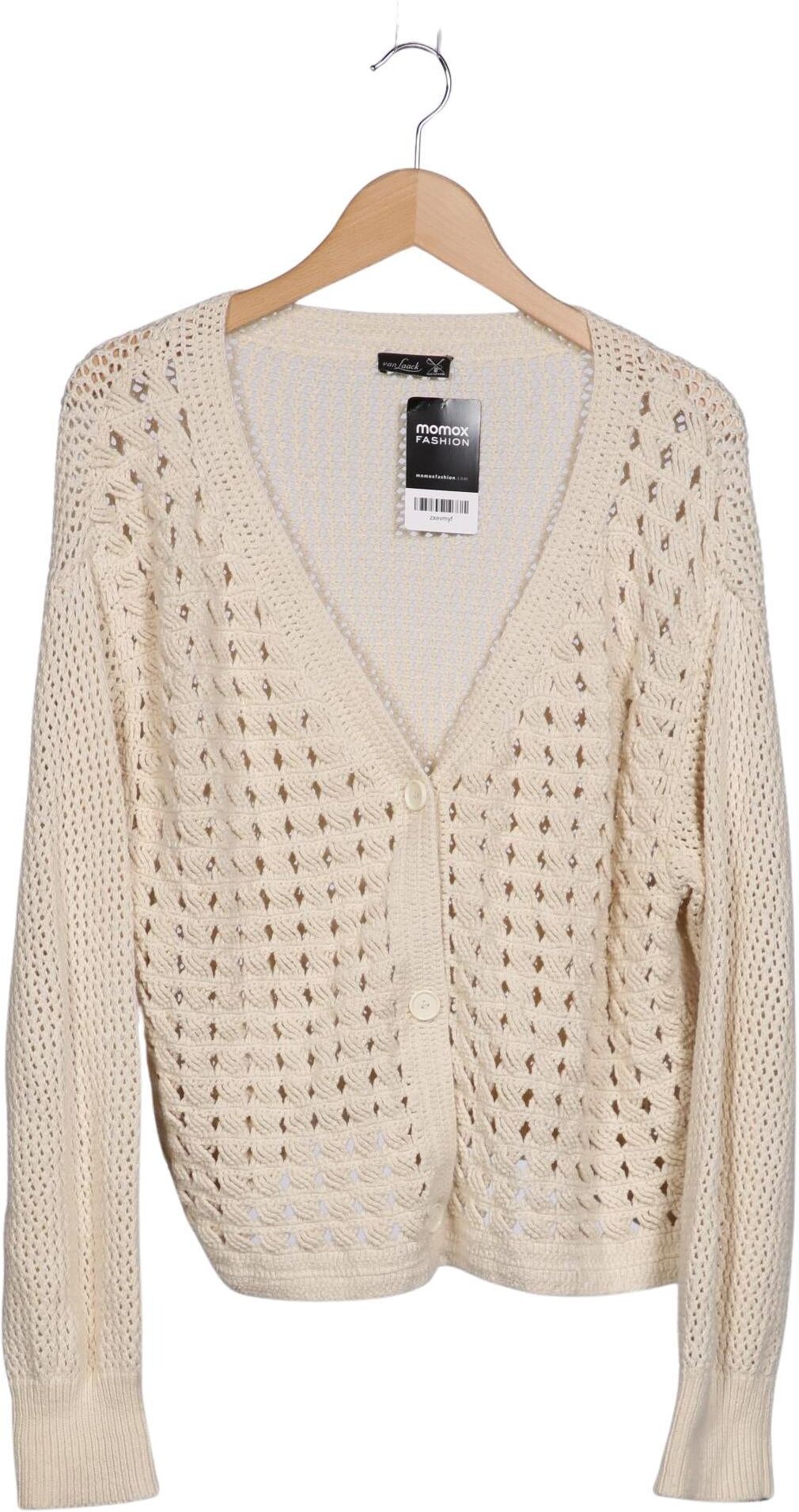 Van Laack Damen Strickjacke, Cremeweiß, Gr. S, Baumwolle - Second Hand