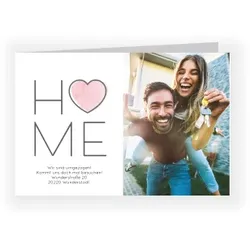 Umzugskarte: Home mit Fotos in Weiß