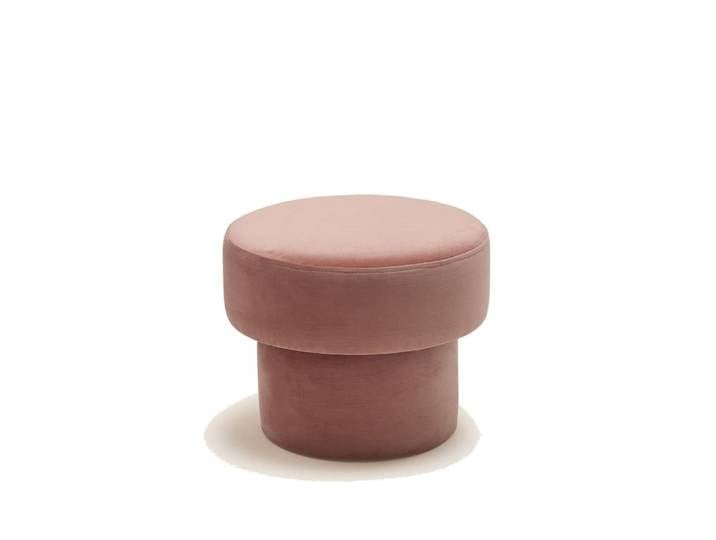 Pouf en velours lumineux rose ø35xø45xh36 cm