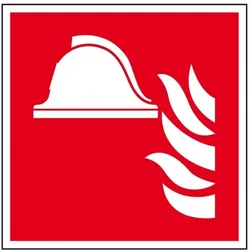 Aufkleber I Brandschutzschild Brandbekämpfung, Folie, selbstklebend, 200x200mm, ASR A1.3, DIN EN ISO 7010 F004