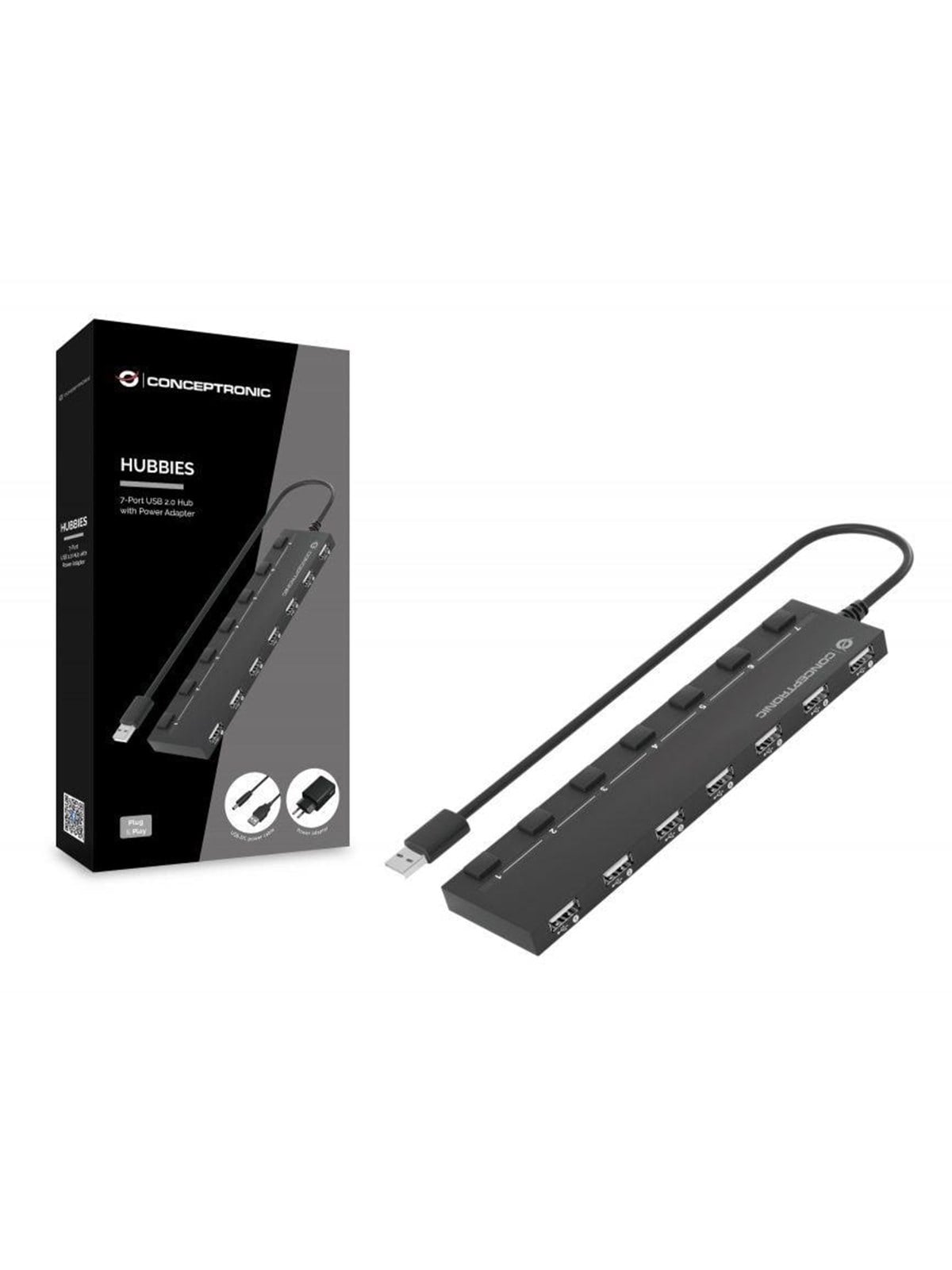 Conceptronic HUBBIES08BP - hub USB-Hubs