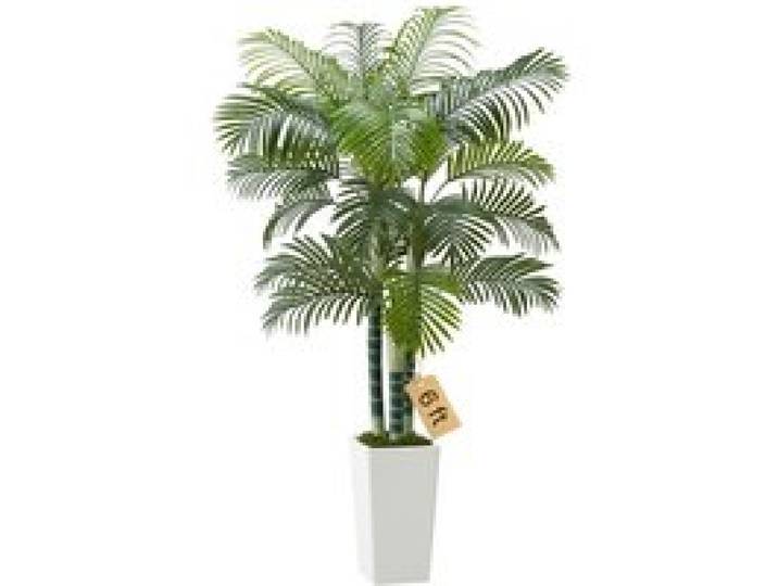 VEVOR Künstliche Areca-Palme, 1,8 m, künstliche tropische Palmenpflanzen mit weißem, hohem Pflanzgefäß, Kunstseidenpflanze im Topf, Kunstbaum für Veranden, Wohnzimmer, Terrassen Zuhause, Büro