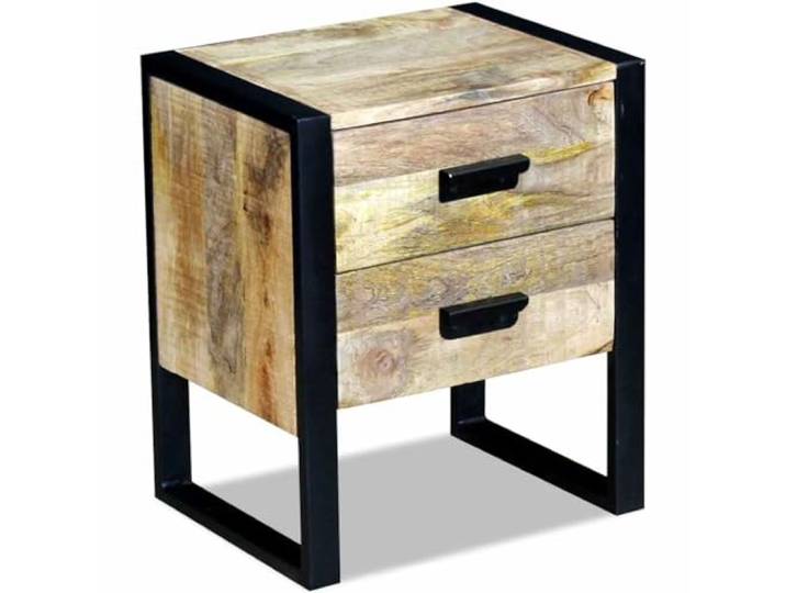 Heofavd Beistelltisch Massivholz 2 Schubladen 43x33x51cm Nachttisch