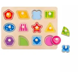Tooky Toy: Holz-Formenpuzzle, 12-teilig - Formen