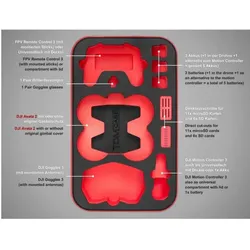 TomCase Rucksack für DJI Avata Fly More Set und viel Zubehör - Akkus Laden im Inlay (Drohnen Rucksack, DJI Avata 2), Drohne Tasche, Schwarz