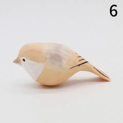 Inspire Picks Hand Carved Wooden Bird Figurine Cute Mini Wood Carving Decor Gift 6