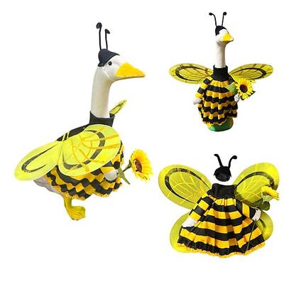Herbst Gans Outfit Rasen Veranda Gans Kleidung mit Flügeln für 23 große Statue Außenpatio Hof Rasen Tier Kunst Deko Valentinstagsgeschenk