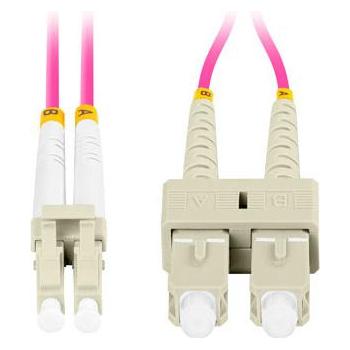Lanberg Patchcord światłowodowy MM LC/UPC-SC/UPC DUPLEX OM4 50/125 LSZH fioletowy (1 m) (FO-LUSU-MD41-0010-VT)