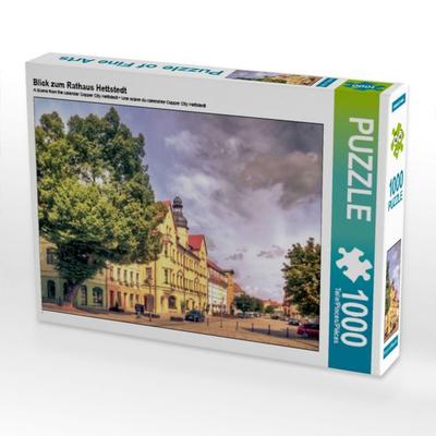 CALVENDO Puzzle Blick zum Rathaus Hettstedt | 1000 Teile Lege-Größe 64x48cm Foto-Puzzle für glückliche Stunden