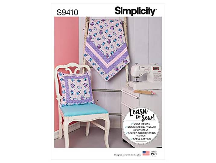 SIMPLICITY SS9410OS UNDEFINED leren naaien gewatteerde deken en kussen, one size