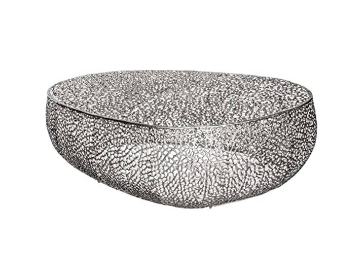Couchtisch ABSTRACT LEAF 129cm - silber - Metall - handgefertigt Montiert, hochwertig, stabile Konstruktion, natürliche Optik, für Wohnzimmer, Beistelltisch