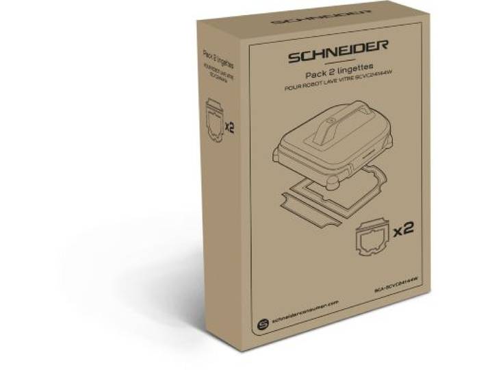 Schneider - Lingettes Et Serpillères X2 Robot Lave-Vitre