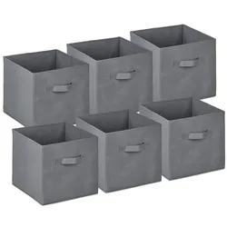 Relaxdays Aufbewahrungsbox im 6er Set Grau