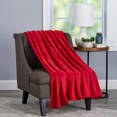 Velvet Throw - Oversized Solid Microfiber Polyester Blanket for Year-Round Warmth by Windsor Home
