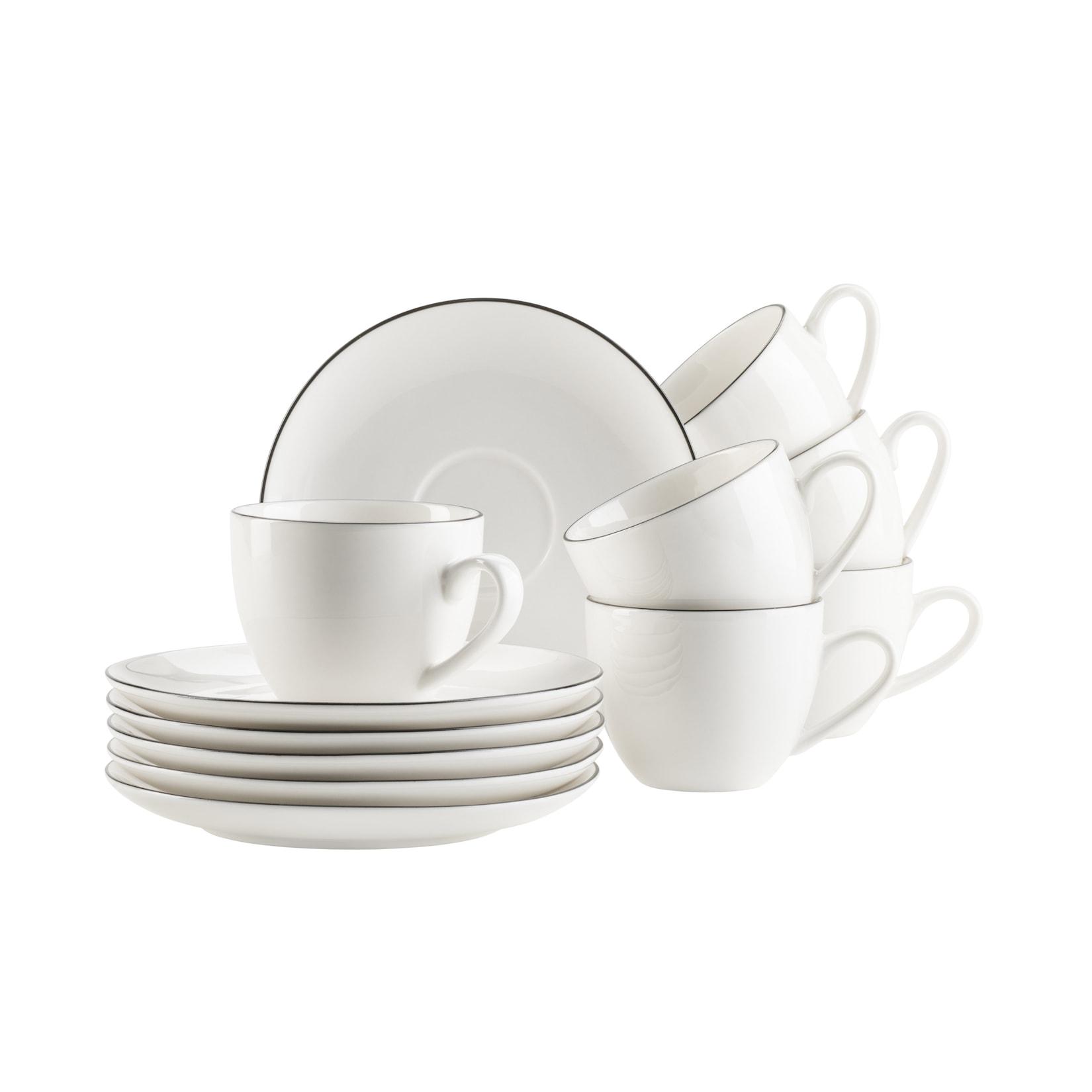 Mäser Espressotassen-Set, Porzellan Felise Weiß