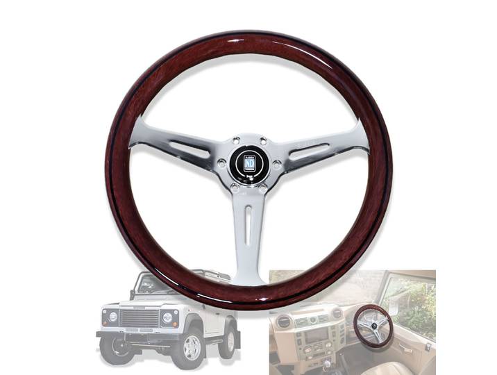 Copie du volant en bois 350mm, volant de sport classique pour Land Rover Defender