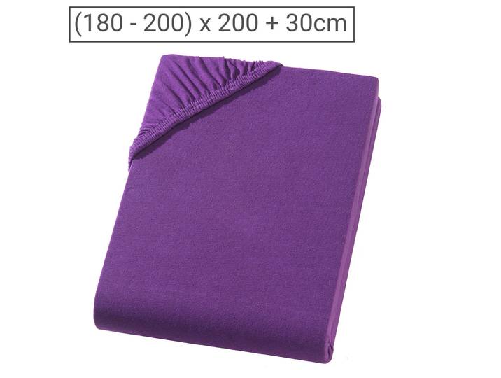 Übergrösse Qualitäts-Jersey Fixleintuch, 100% Baumwolle, aubergine, 200 x 200 cm