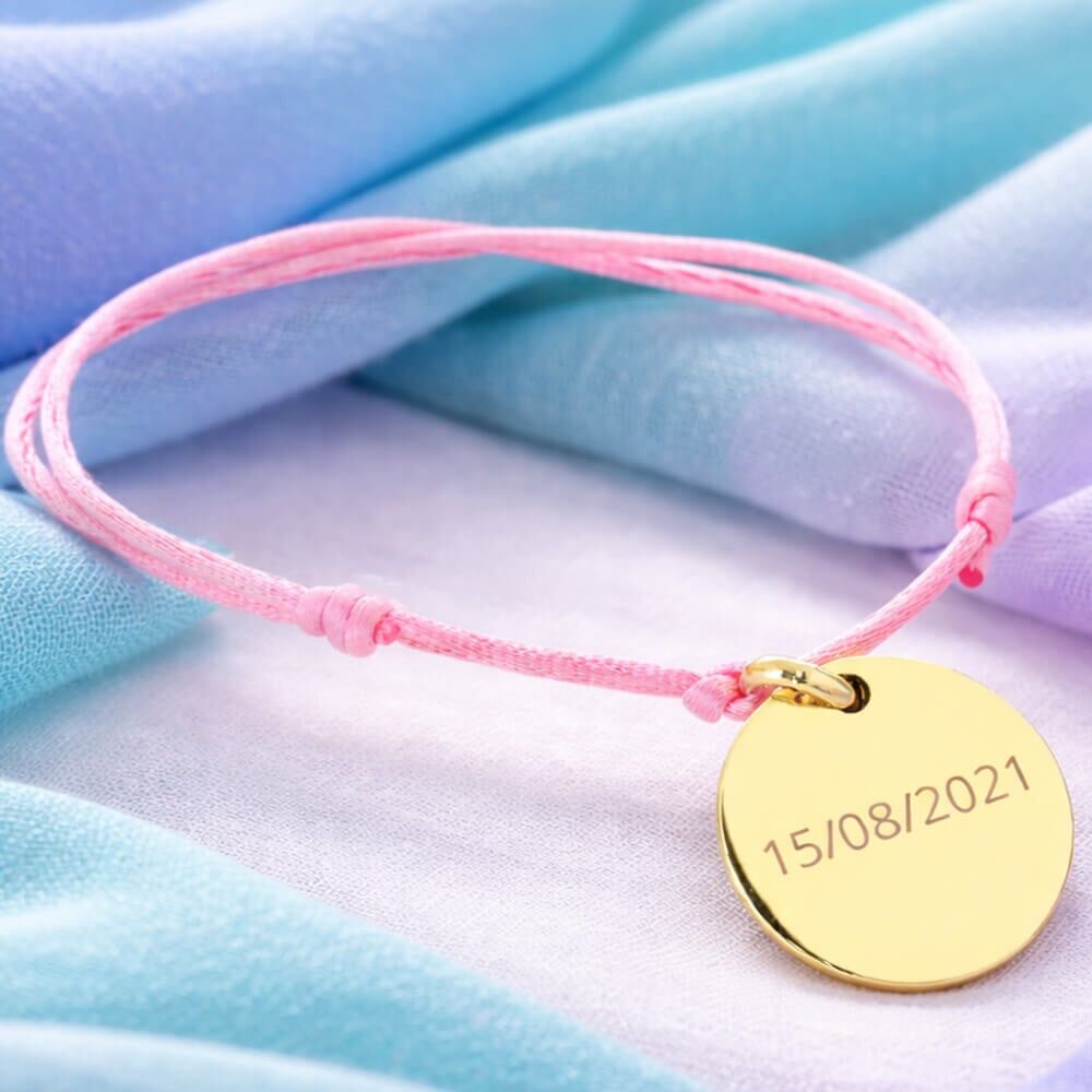 Ocadeau Bracelet rond plaqué or cordon
