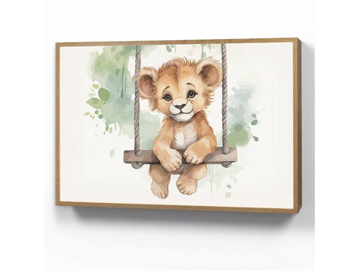 OnlyWow Nachttischlampe MIT Akku Löwe - Tier - Kinder - Dschungel 100x70 cm, Weiß, Rechteckig, LED integrated, 100x70x8 cm, Lampen & Leuchten, Innenbeleuchtung, Nachtlichter