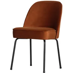Esszimmerstuhl Vogue Samt, modernes Design, rostfarben, gepolstert, Metallgestell