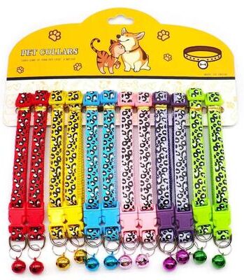 Uplift Picks Twelve Piece Adjustable Nylon Pet Collar Set With Bell For Cats Dogs And Puppies c