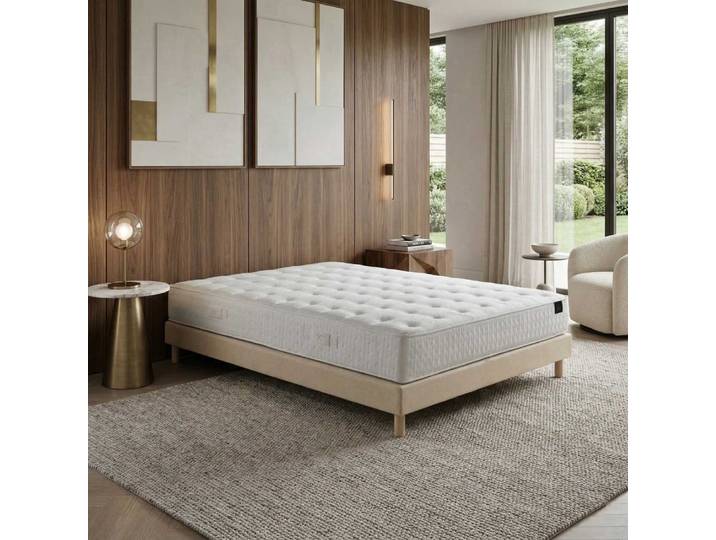 Matelas hybride pulsar mémoire de forme h27 sommier beige