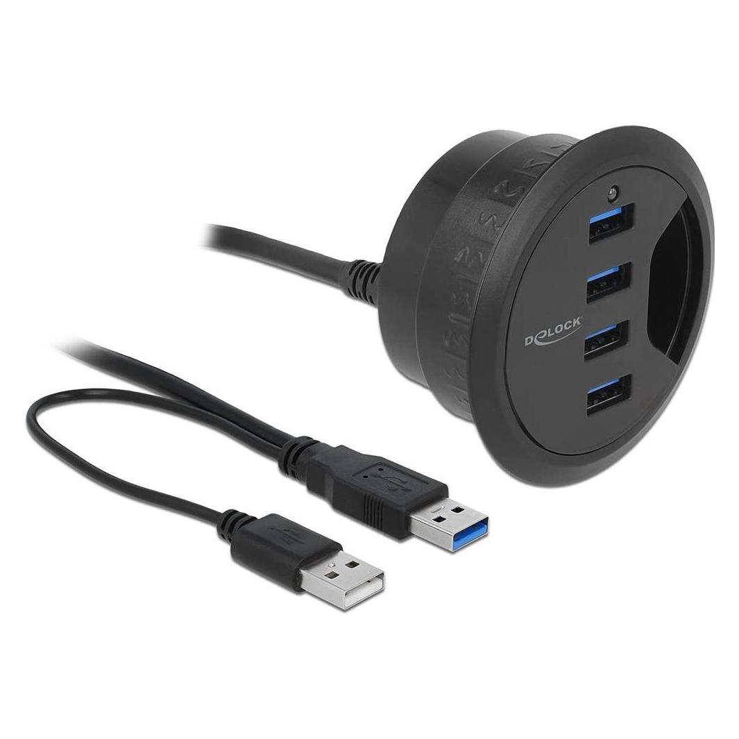 Delock Tisch-Hub 4 Port USB 3.0 (USB-A, 4 Ports) (62868)