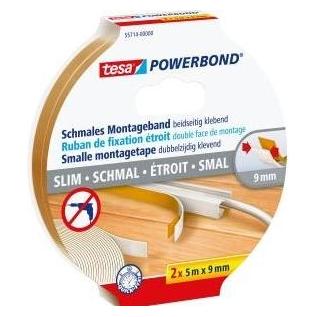 tesa Powerbond SCHMAL doppelseitiges Montageband, 2 Rollen (9 mm) (55714-00000-00)