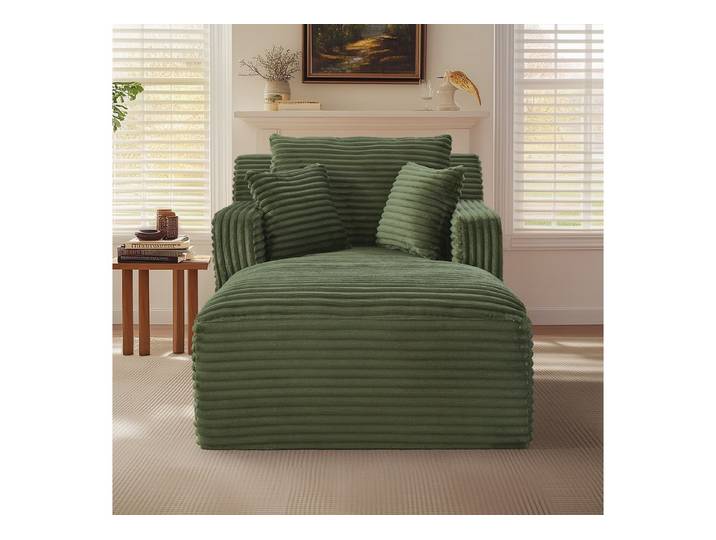Fine Life Pro Sofa Sofa aus Cord, Bequemes Schlafsofa / Relaxsessel, Liegesessel