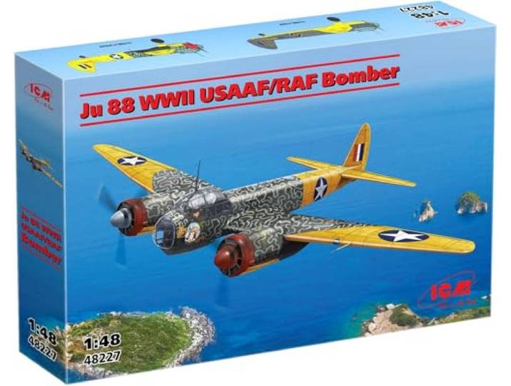 ICM - Model vliegtuig Ju 88 Wwii Usaaf/raf Bomber icm 48227 1:48 modelbouw promo tank