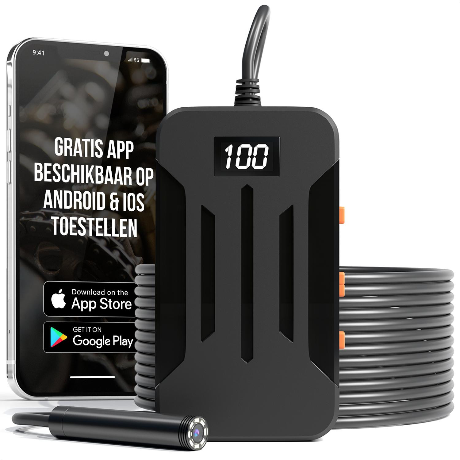 Strex Inspectiecamera 10M - Android/iOS - IP68 Waterdicht - 1080P HD - LED Verlichting - Endoscoop