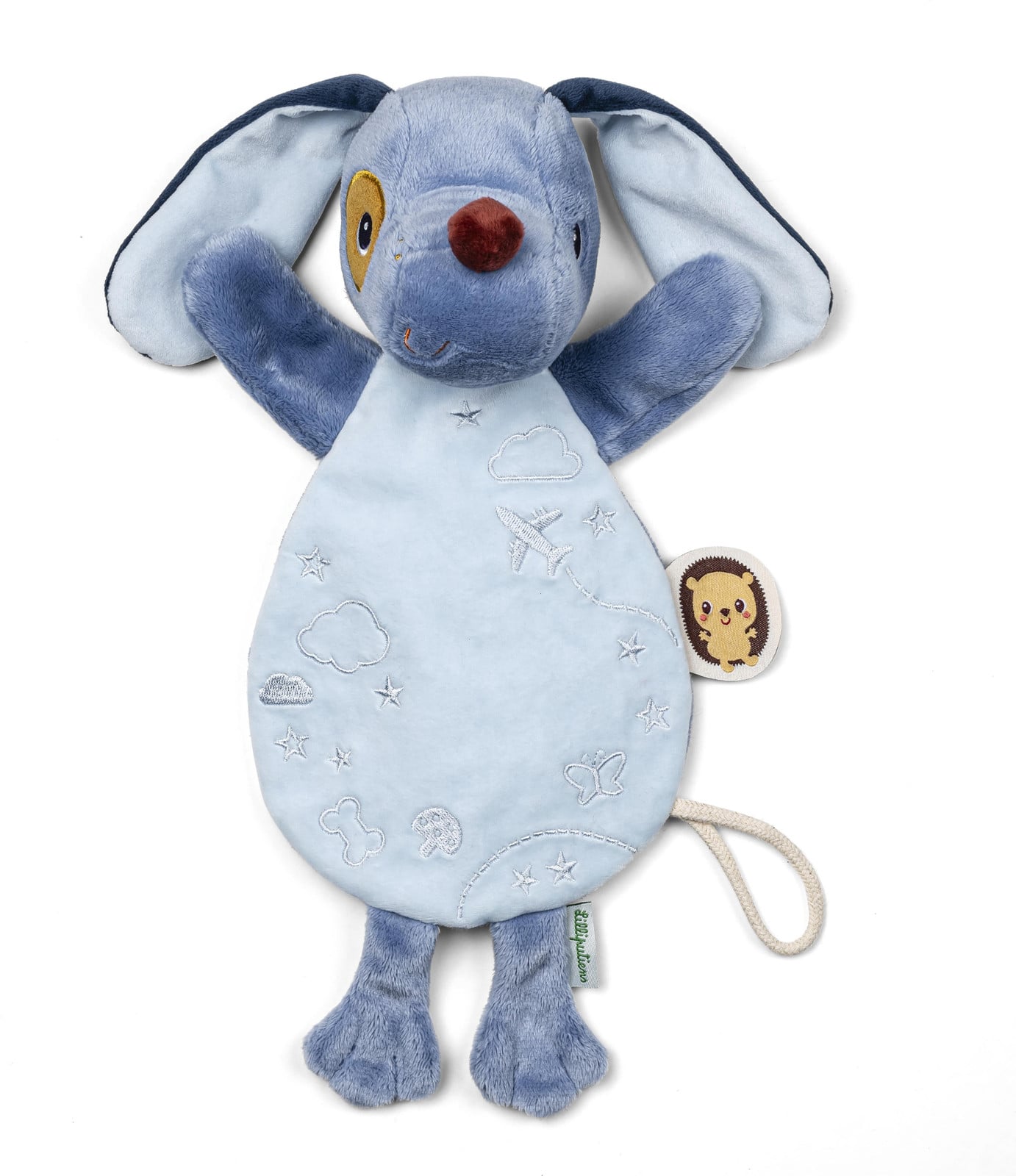 Lilliputiens Knuffeldoekje Jules de hond met fluorescerende details voor baby's