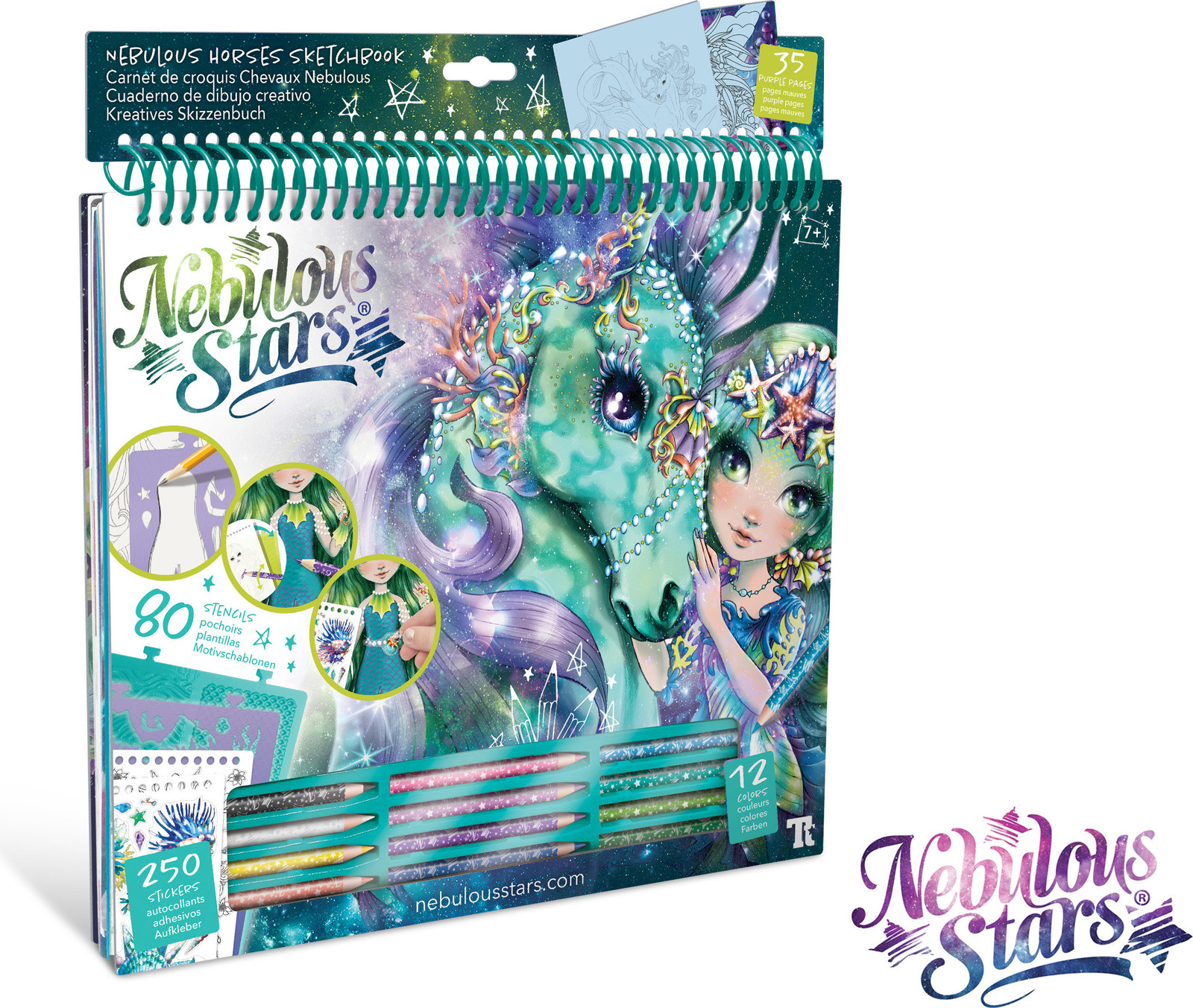 Nebulous Stars Creatief schetsboek met paarden voor schetsen, tekenen en plakken