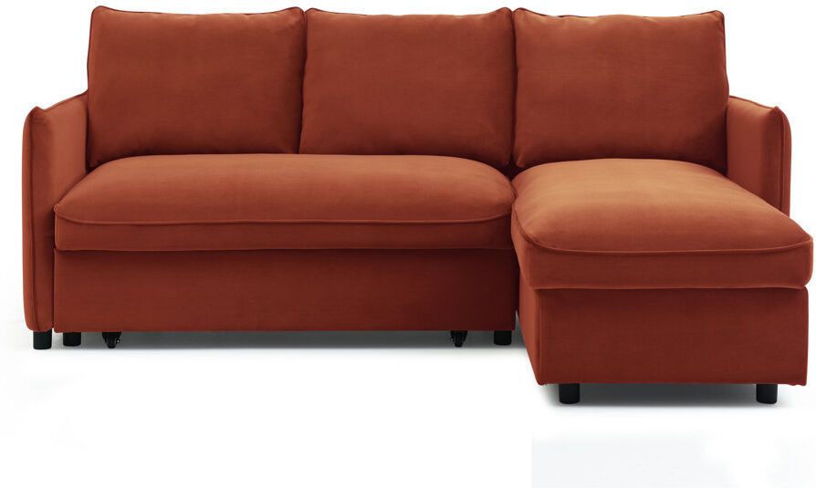 17 Stories Alma 3 Seater Corner Sofa Bed Orange 94cm H X 207cm W X 158cm D