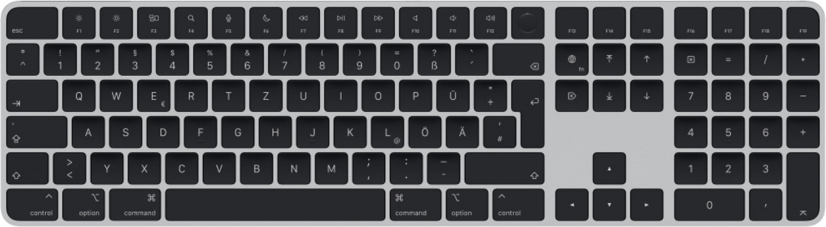 Magic Keyboard mit Touch ID und Numerisches Tastenfeld - Kabellose Tastatur - QWERTZ - Schwarz