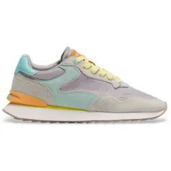 HOFF für Damen. 12602012 City Dopamine Leder Sneakers grau, lila (37), Wohnung, 1 bis 3 cm, Schnürsenkel, Lässig