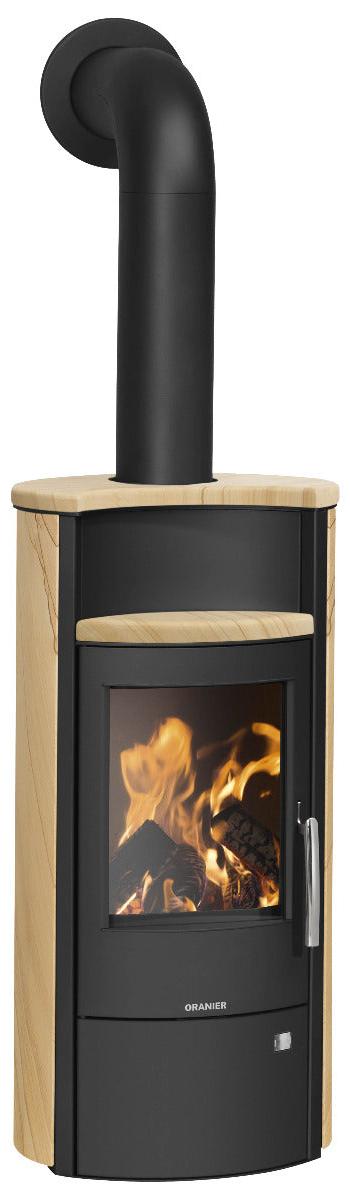 Oranier | Kaminofen | Pori 5 | 5 kW | Stahl Schwarz, Sandstein