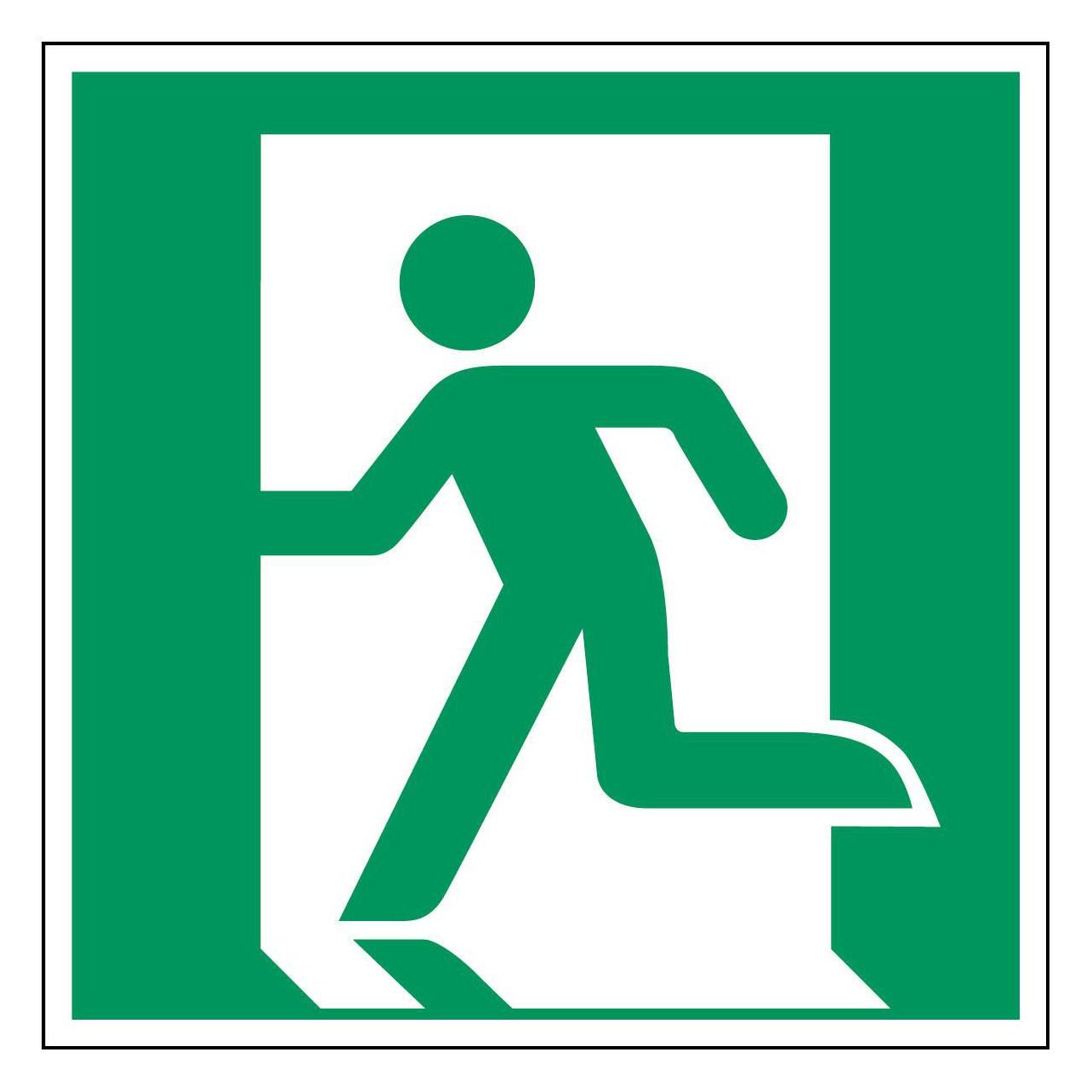 Brady ISO-Sicherheitsschild - Notausgang links (PIC E001-400X400-PP-CRD/1)