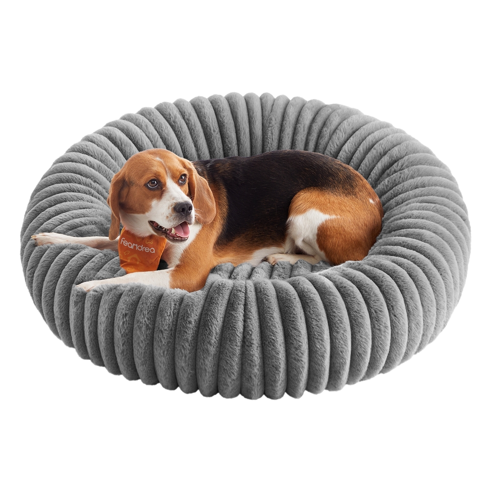 Feandrea Hundebett 80 cm Durchmesser waschbar taubengrau PGW304GD01