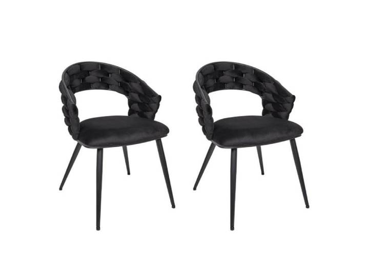 Lot de 2 Chaises Fauteuils de Table - HOME DECO FACTORY - Chic - Noir