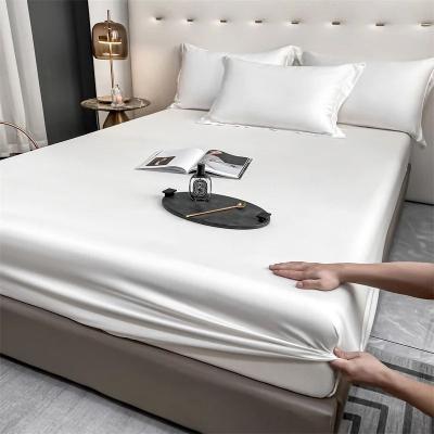 Uplift Picks Mulberry Silk Fitted Sheet Soft Elastic Silk Mattress Cover white 140x190x25cm