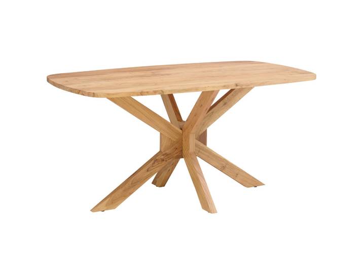 Mid.you Esstisch, Akazie, Holz, Metall, Akazie, massiv, oval, Sternfuß, 85x76x160 cm, Fsc, Esszimmer, Tische, Esstische, Esstische oval