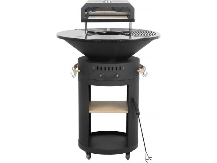 Barbecue plancha brasero mit Pizzaofen \ César premium\ - Ø 81 cm - Schwarz