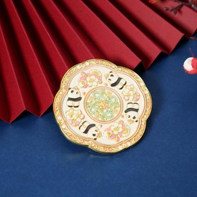 Fusion Finds Vintage Handheld Mirror Chinese Pocket Mirror With Embossed Floral Metal Design style A