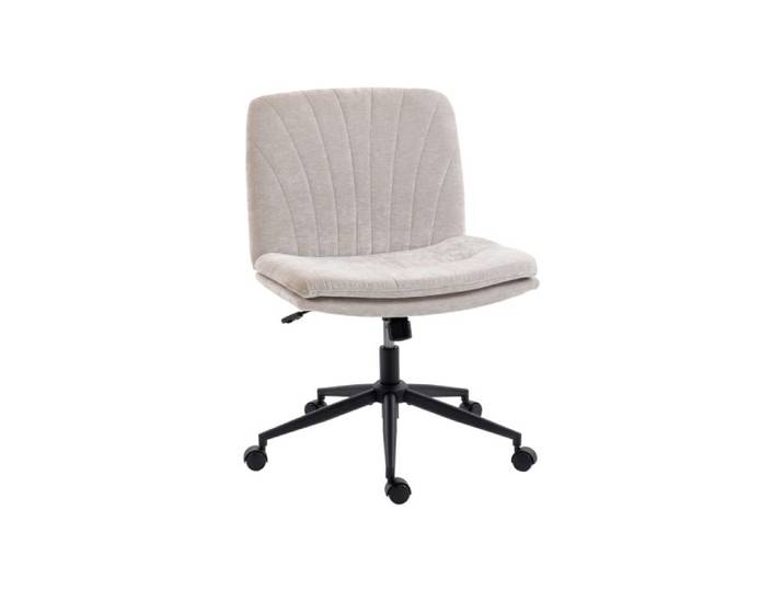 HOMCOM Criss Cross Chair with Wheels No Arms - Beige