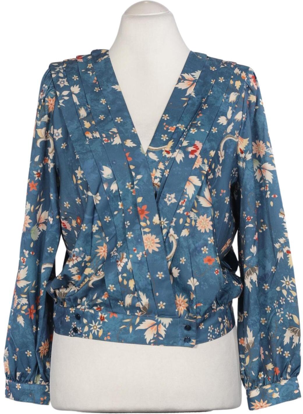Kriss Trading Sweden Damen Bluse, Blau, Gr. M, Synthetik - Second Hand