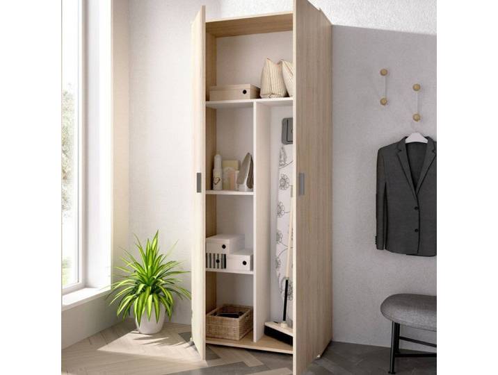 Dmora - Armoire polyvalente 2 portes Arna 78x35xh190 cm chêne Panneau effet bois