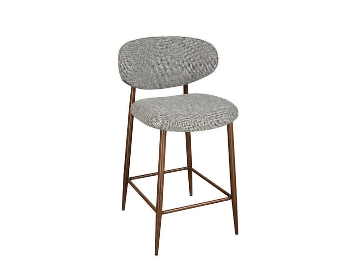 Novel Barhocker, Braun, Walnuss, Metall, Rundrohr, 53x94x55 cm, Esszimmer, Barmöbel, Barhocker